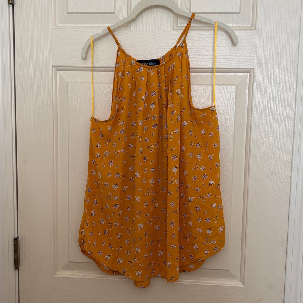 Alice Blue Mustard Havana Halter Tank